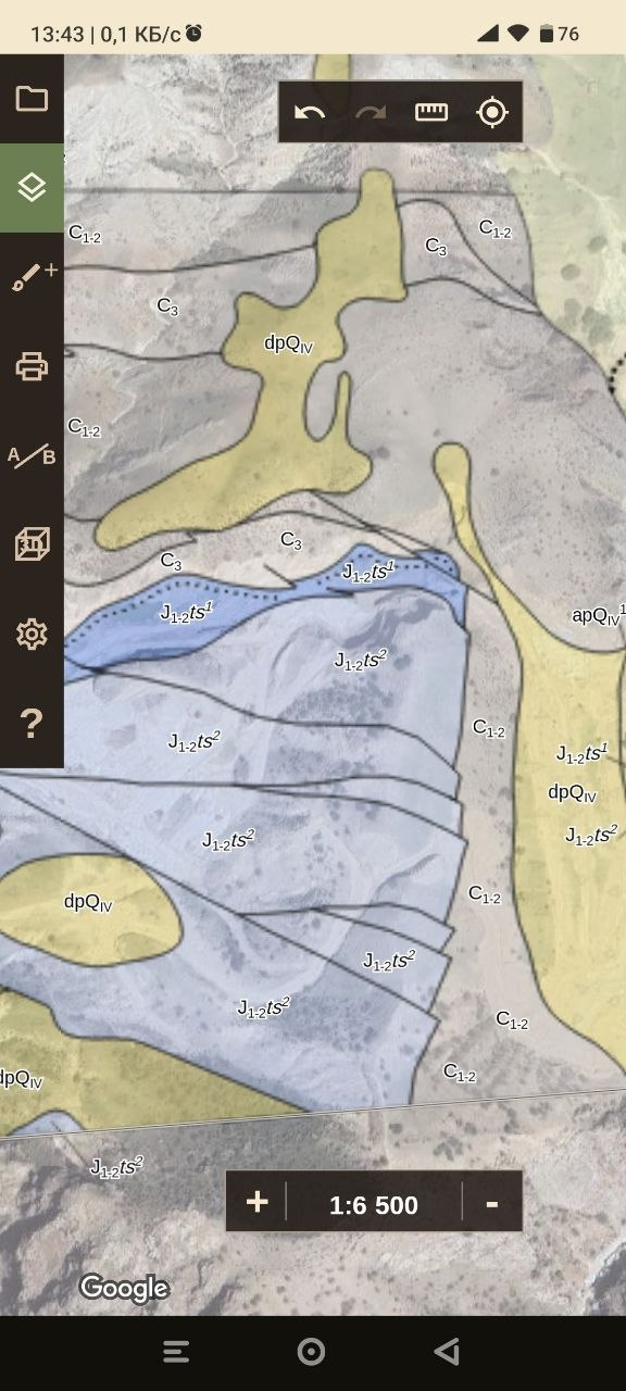 GField geological map and CAD screen